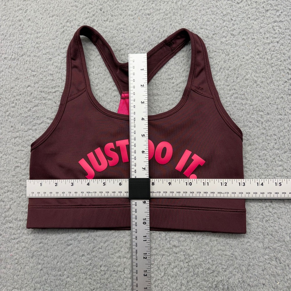 Nike 924813-652 Womens Medium Burgundy Just Do It Racerback Sports Bra - Picture 3 of 7
